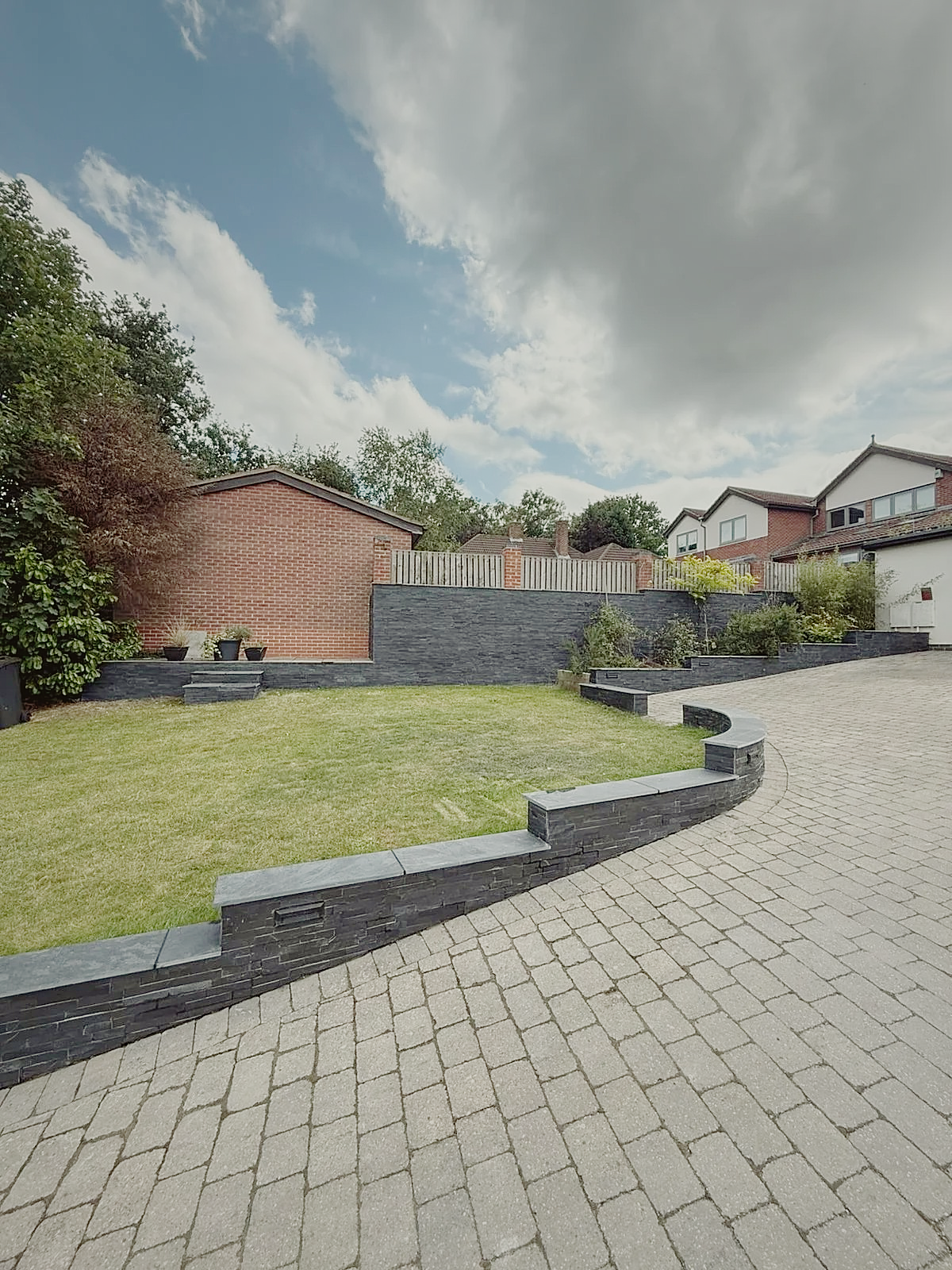 Terraced Front Garden and Driveway